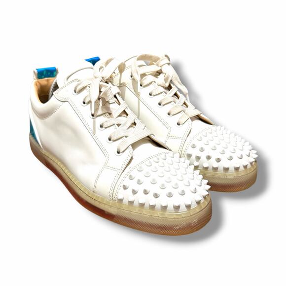 Christian Louboutin Louis Junior Spikes ‘White/Blue’ Sneakers | Size 43(10US) main image 4